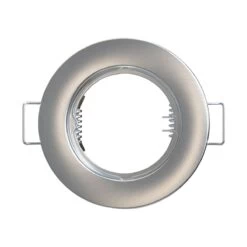 Pack Of 10 Recessed GU10 Spot Light In Brushed Chrome Finish 22 Pack Of 10 Recessed GU10 Spot Light In Brushed Chrome Finish -LED Downlights Store top view of a brushed chrome bezel 1