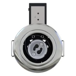 Pack Of 50 GU10 Fire Rated Fixed Downlights With A Polished Chrome Finish -LED Downlights Store top view of a fixed fire rated gu10 downlight without a bulb 2