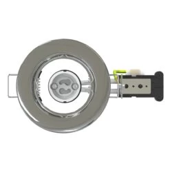 Pack Of 25 Recessed GU10 Spot Light In Chrome Finish 10 Pack Of 25 Recessed GU10 Spot Light In Chrome Finish -LED Downlights Store top view of a polished chrome downlight 1