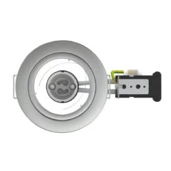 Pack Of 25 GU10 Downlight, Fixed Die Cast In A Brushed Chrome Finish 10 Pack Of 25 GU10 Downlight, Fixed Die Cast In A Brushed Chrome Finish -LED Downlights Store top view of a satin chrome downlight 1