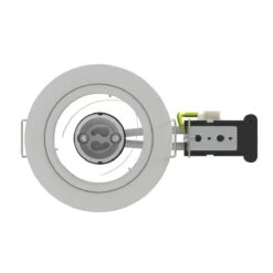 Pack Of 25 Fixed, GU10, Die Cast Downlight With A White Bezel -LED Downlights Store top view of a white downlight 4