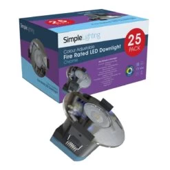 Pack Of 25, 8w LED Fire Rated Downlight, Chrome Bezel