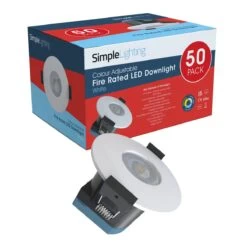 Pack Of 50 8w LED Fire Rated Downlight, White Bezel