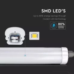 5FT LED Waterproof IP65 Batten Light, Cool Or Natural White -LED Downlights Store vt 1532 05 1