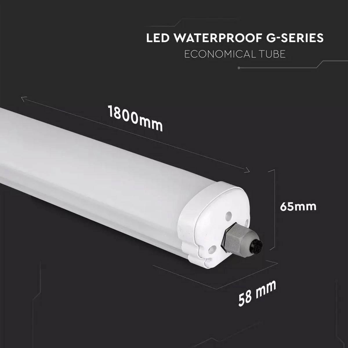 6FT Waterproof IP65 LED Batten Light, Cool Or Natural White 4 6FT Waterproof IP65 LED Batten Light, Cool Or Natural White - Image 4