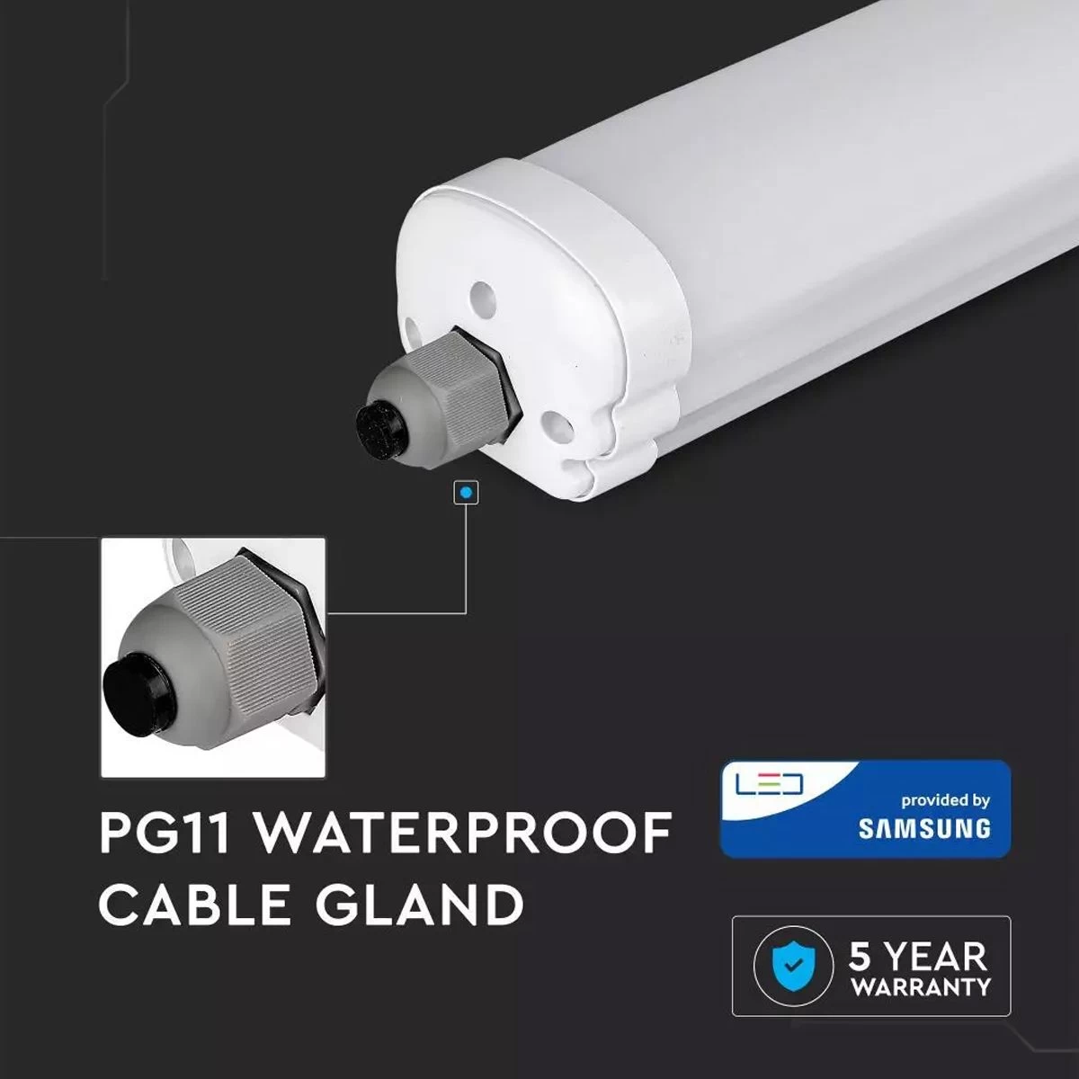 6FT Waterproof IP65 LED Batten Light, Cool Or Natural White 6 6FT Waterproof IP65 LED Batten Light, Cool Or Natural White - Image 6