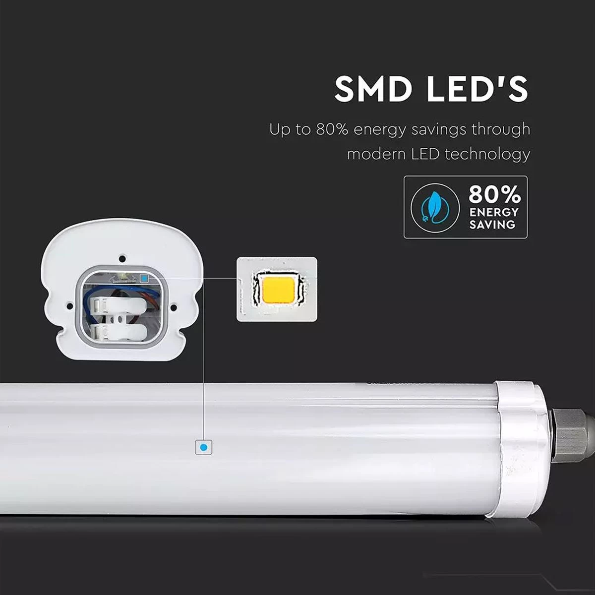 6FT Waterproof IP65 LED Batten Light, Cool Or Natural White 7 6FT Waterproof IP65 LED Batten Light, Cool Or Natural White - Image 7