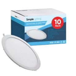 Pack Of 10 Circular LED Panels, 18w, 225mm Diameter