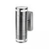 Twin GU10 Wall Light Fitting, Stainless Steel, IP44 Up/Down