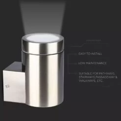GU10 Wall Light Fitting, IP44, Stainless Steel Body -LED Downlights Store vt 7641 wall fitting 07