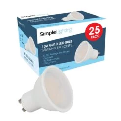 Pack Of 25, 10w LED GU10 Bulbs In A Cool, Natural Or Warm White Light