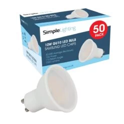 Pack Of 50 LED 10w GU10 Bulbs In A Cool, Natural Or Warm White Light