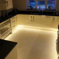 LED Tape, IP65 Warm White, 5w Per Metre 3000K -LED Downlights Store warm white led strip in kitchen 1