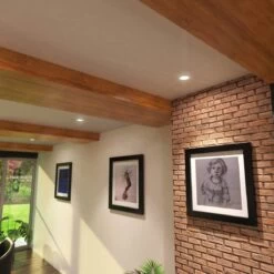 Pack Of 10 Fixed GU10 Die-Cast Fire Rated Downlights In A White Finish 28 Pack Of 10 Fixed GU10 Die-Cast Fire Rated Downlights In A White Finish -LED Downlights Store white fixed gu10 die cast fire rated downlight ceiling close up