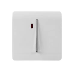 Trendi Artistic Modern Glossy Screwless 20 Amp Heavy Duty Switch & Neon Insert White