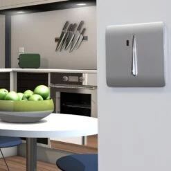 Trendi Artistic Modern Glossy Screwless 20 Amp Heavy Duty Switch & Neon Insert Silver -LED Downlights Store whs1si insitu completed 1000x1000 1