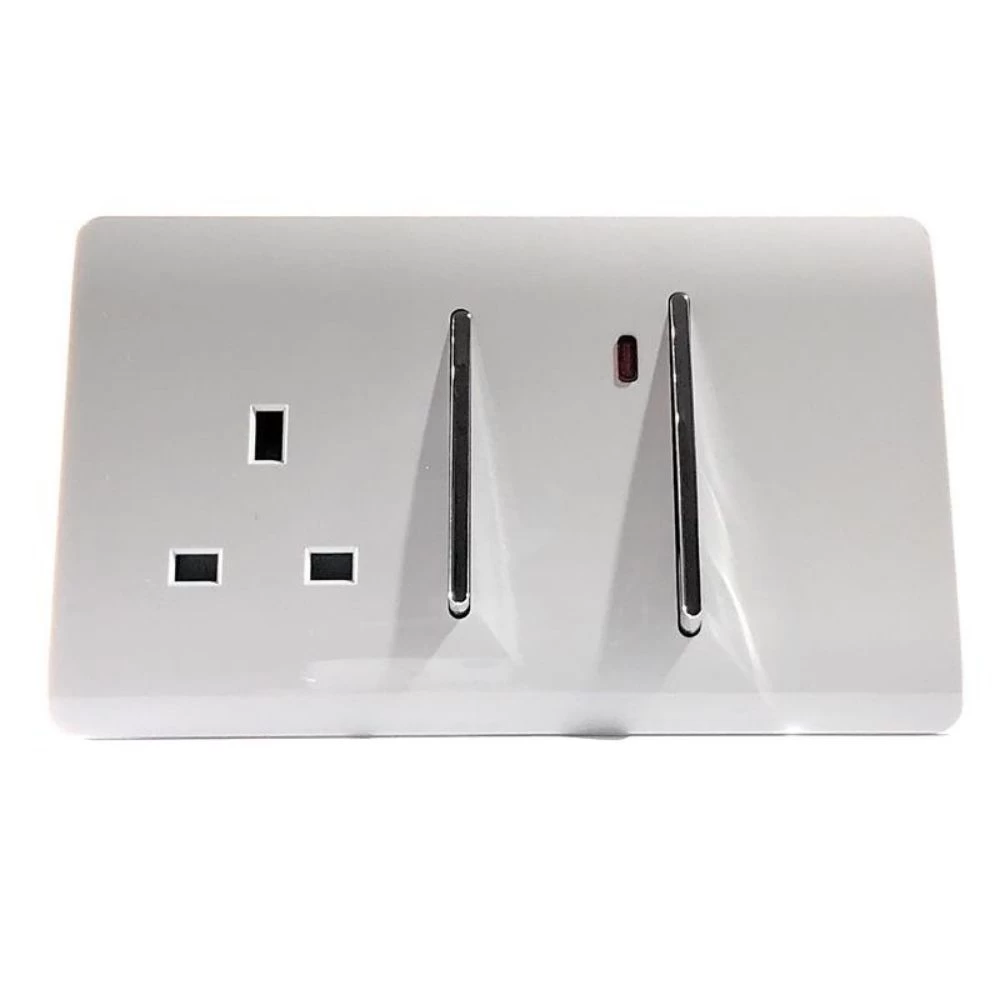 Trendi Artistic Modern Glossy Cooker Control Panel 13amp Socket With 45 Amp Cooker Switch With Neon Insert White 1 Trendi Artistic Modern Glossy Cooker Control Panel 13amp Socket With 45 Amp Cooker Switch With Neon Insert White