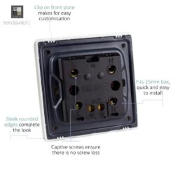 Trendi Artistic Modern Glossy Screwless 45 Amp Cooker Switch With Neon Insert Silver -LED Downlights Store whs2 rear detailed 1000x1000 1